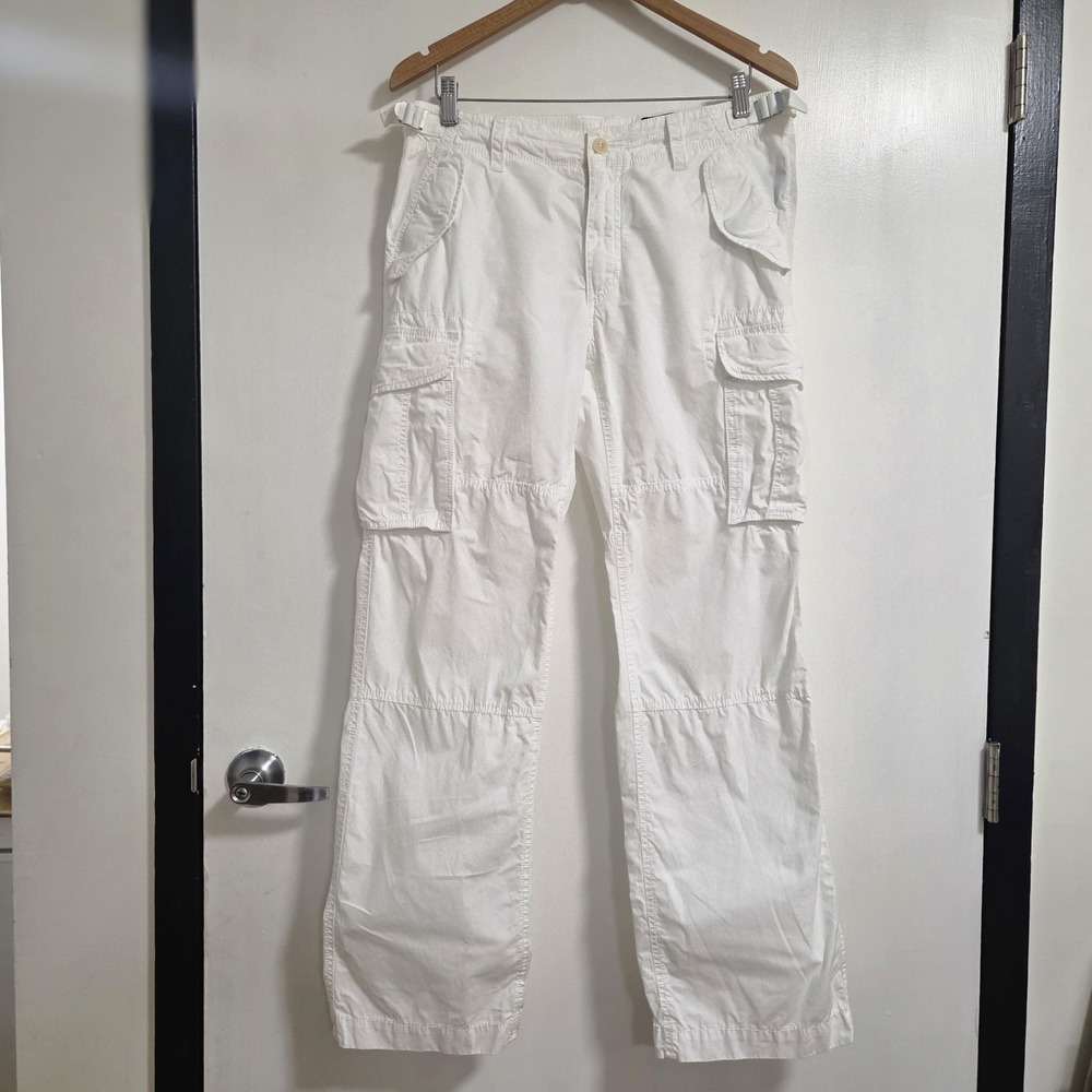 Club Monaco Womens White Cargo Pants Wide Leg Utility Women's